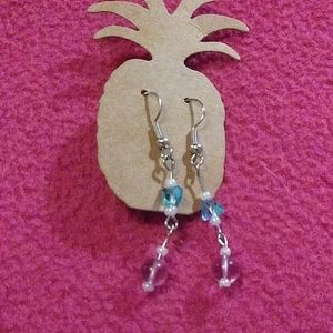 💍 Handmade glass bead drop earrings